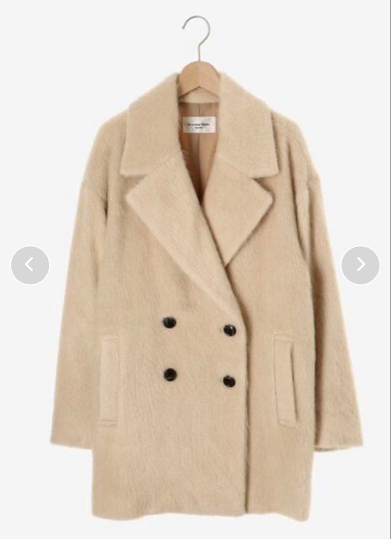 ルクールブラン　シャギーダブルテーラーコート