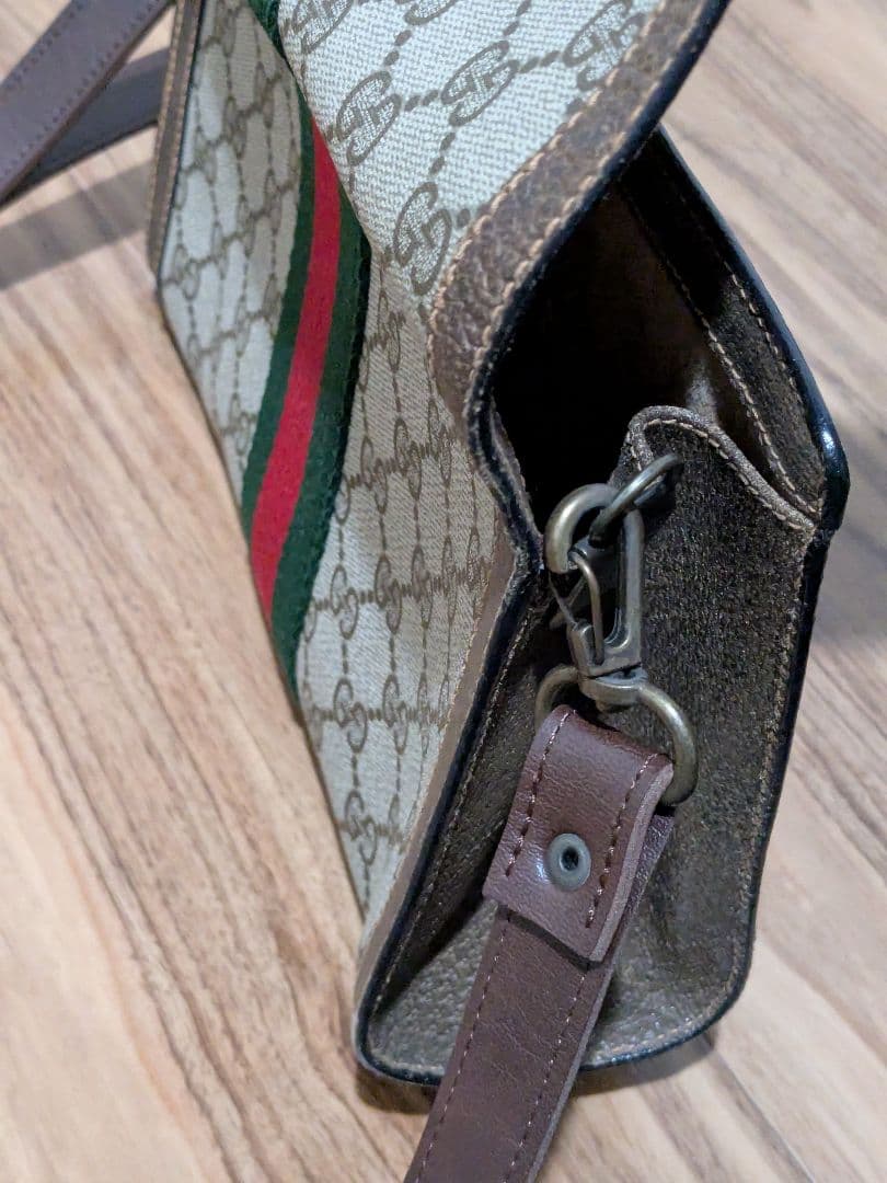 雪*様 GUCCI グッチ クラッチバッグ GG柄 シェリーライン セカンド 茶