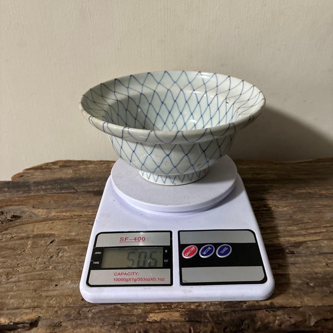 古伊万里網目文　染付鉢1点　江戸時代　骨董　アンティーク　白磁　検:李朝