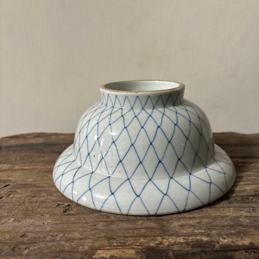 古伊万里網目文　染付鉢1点　江戸時代　骨董　アンティーク　白磁　検:李朝