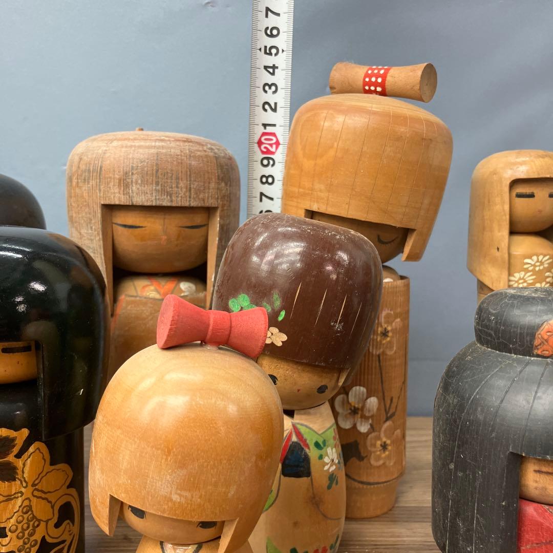 D-3 こけし 郷土玩具 伝統こけし 創作こけし 木製人形 9体セット 大量