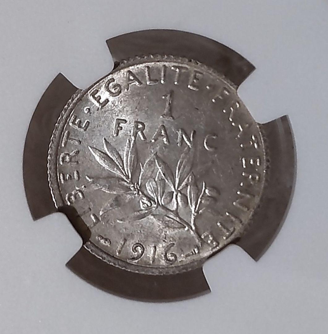 ✨ 1916年/NGC MS63/1フラン銀貨✨