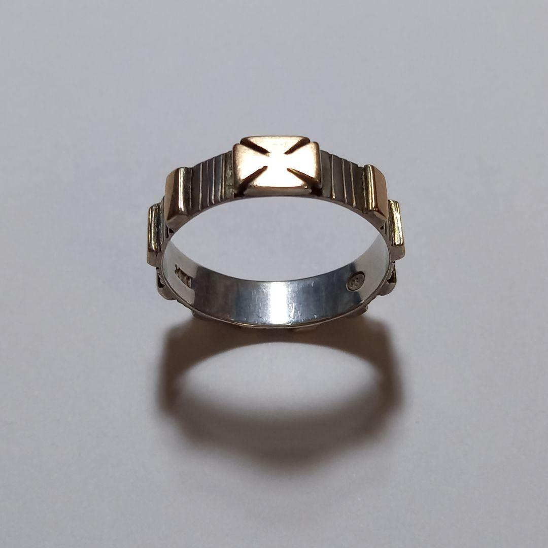 K10、K18 スターリングシルバー950メンズリング 24号　量目2.3g