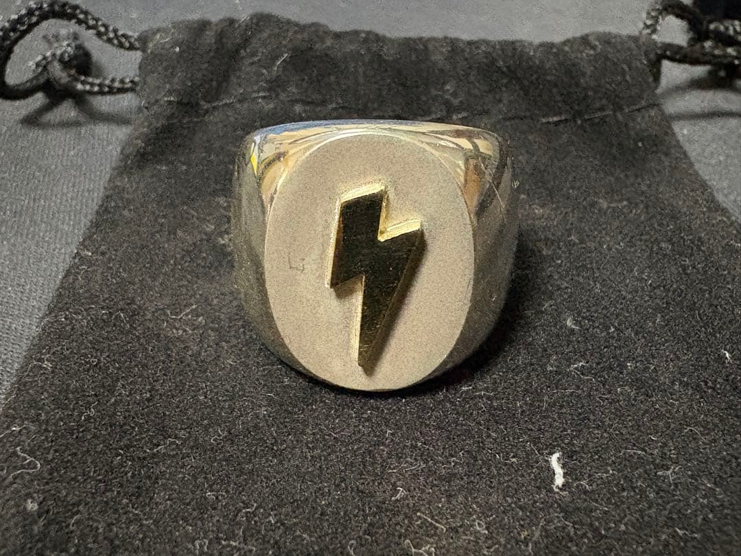 仁尾彫金『楕円の印台ゴールドサンダーリング』 22号