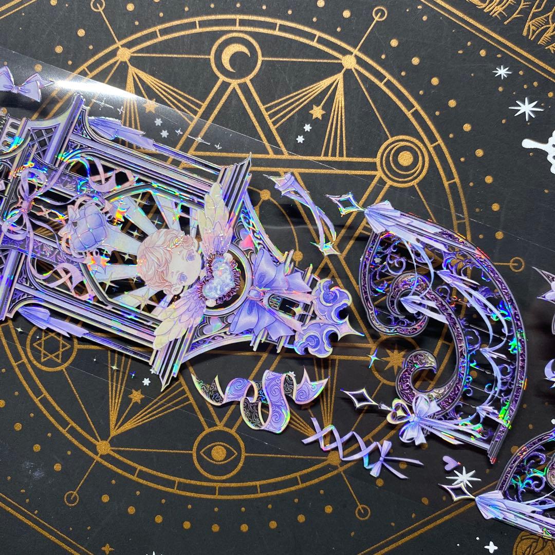 【9248】海外　マステ　中古巻　貝殻光マスキングテープ　紫　装飾系