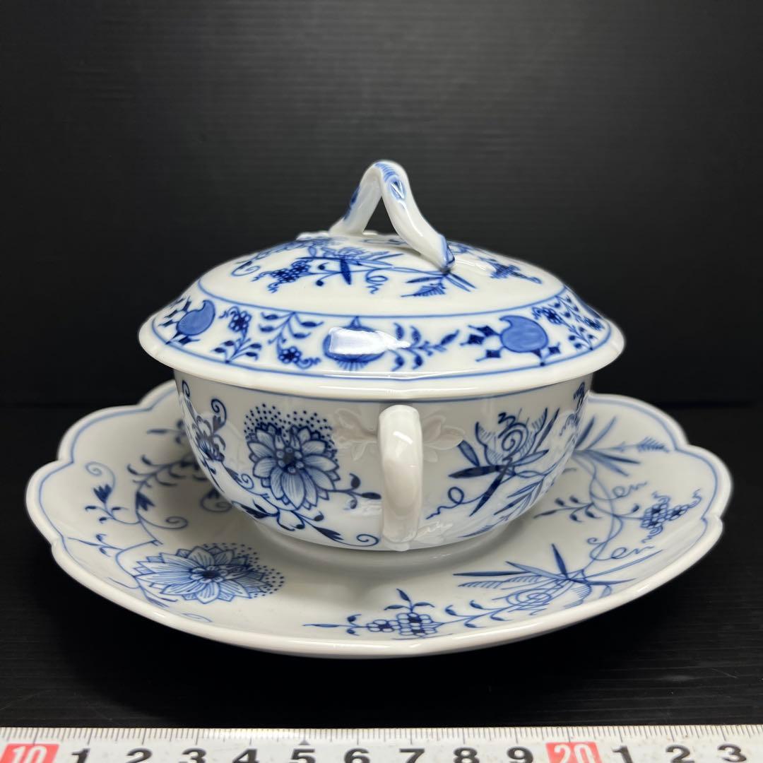 専用マイセンブルーオニオン　スープカップ&ソーサー　共箱　東な7-1221☆1F