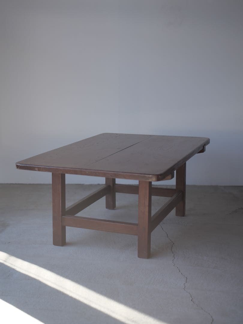 文机　赤茶　机　座卓　展示台　台　花台　古家具　古道具　アンティーク　昭和レトロ