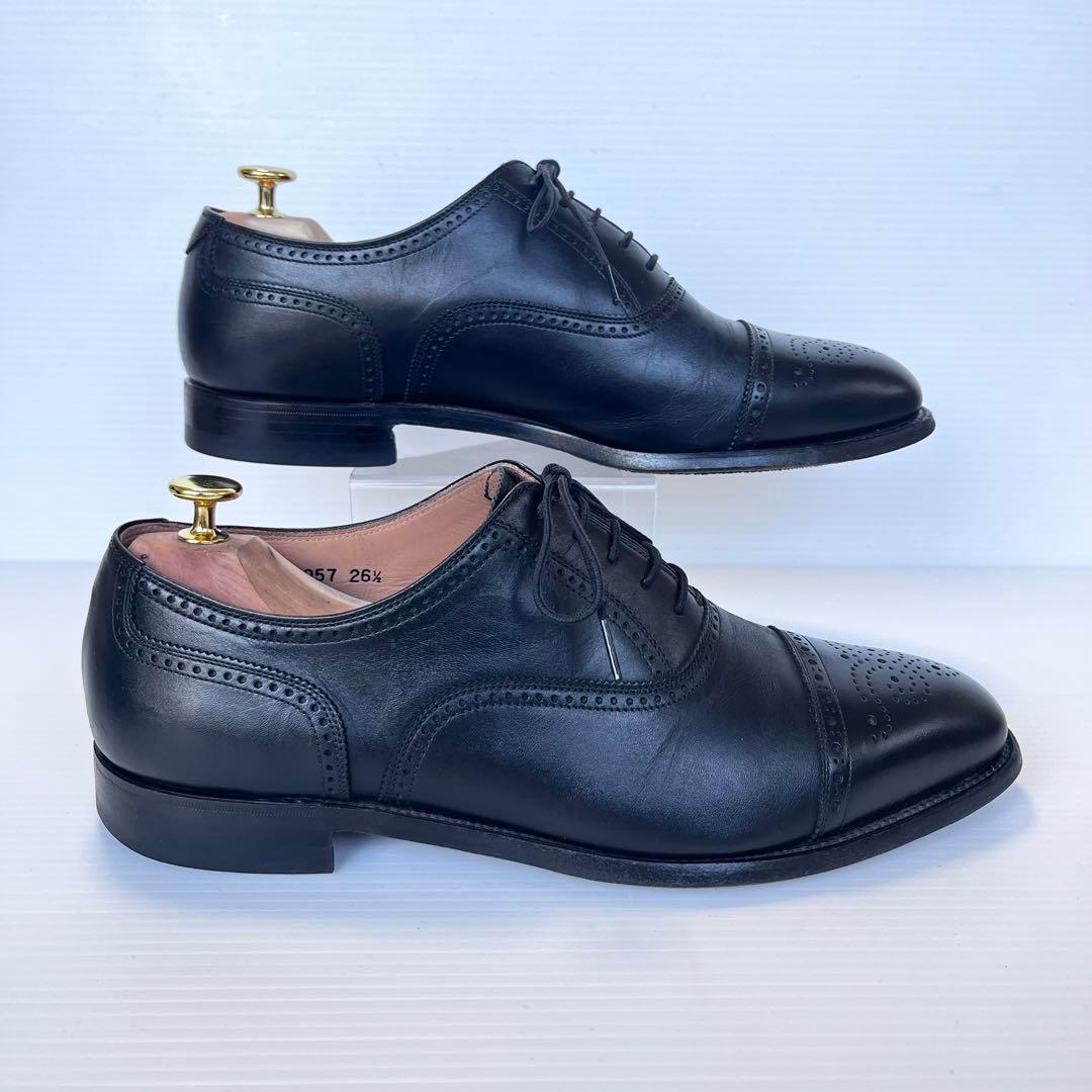 定番✨ スコッチグレイン ビジネスシューズ セミグローブ 黒 26.5cm