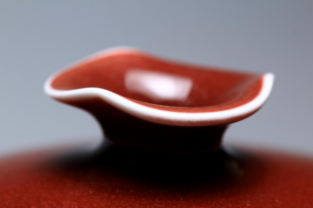 馬場真右衛門　辰砂花瓶　日展作家　有田焼　共箱　美品　茶道具【正一古美術】