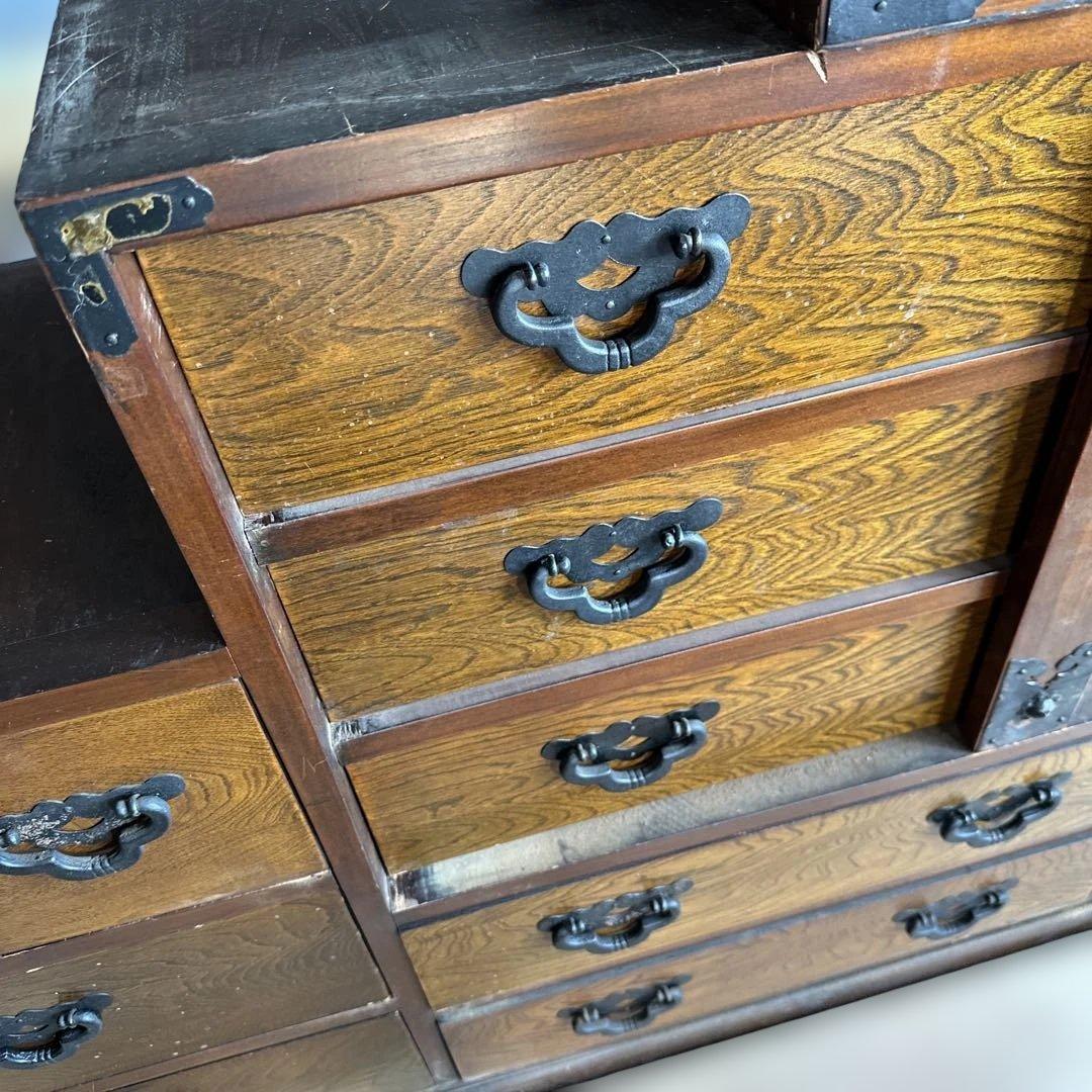 瞬間的衝撃お値下げ❣️ヴィンテージ　大型　木製階段箪笥 引き出し複数