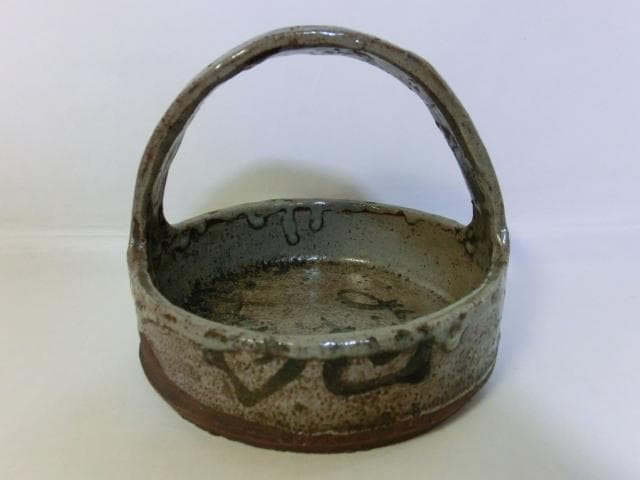 鉢■古唐津手付き鉢 古い絵唐津 花生け 菓子器 菓子鉢 古美術 時代物 骨董品■