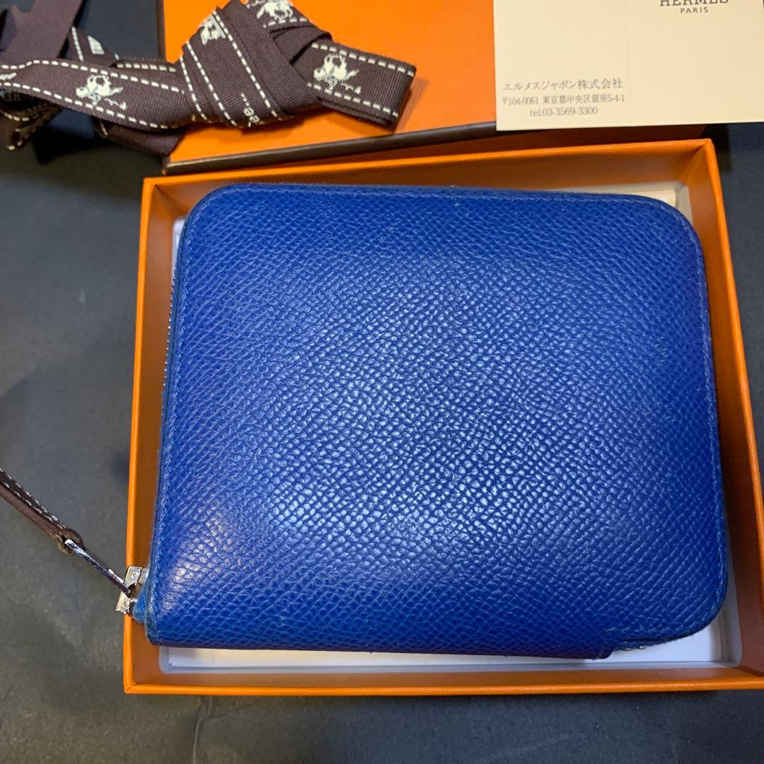 エルメス アザップ シルクイン コンパクト ブルー ヴォーエプソン D刻印