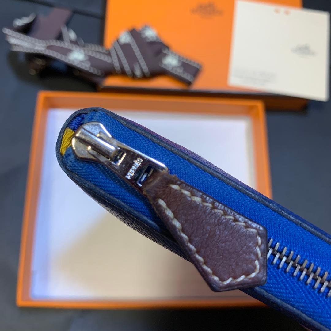 エルメス アザップ シルクイン コンパクト ブルー ヴォーエプソン D刻印