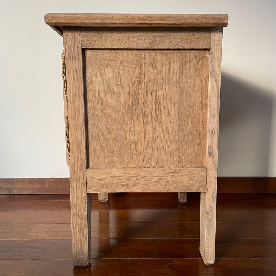 キャビネット サイドテーブル ナイトテーブル アンティーク フランス 無塗装