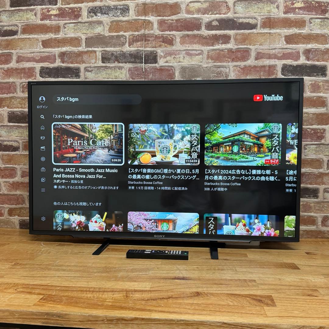 SONY 43V型 液晶テレビ BRAVIA KJ-43W730E 動画アプリ○