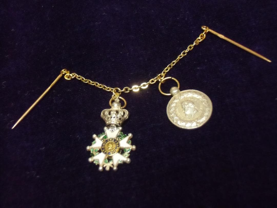 Ｆフランス軍＊１８５１～１８５９ミニチュア２連勲章チェーン（実物）