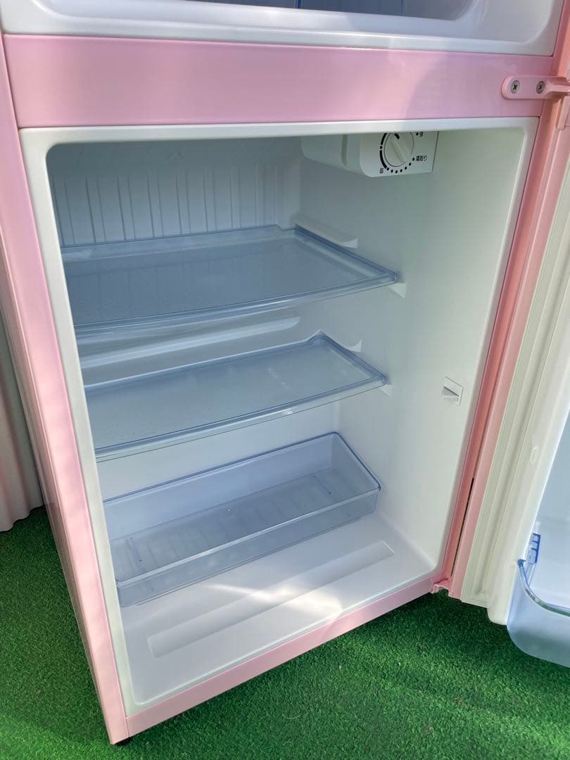 916 ハイアール おしゃれピンク 2ドア冷蔵庫 98L インテリア レトロ