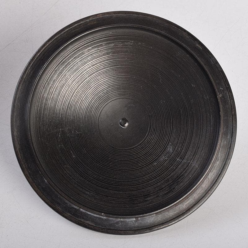 茶道具　釜師　畠春斎作　網地文　尻張釜　共布共箱　M　R9041B