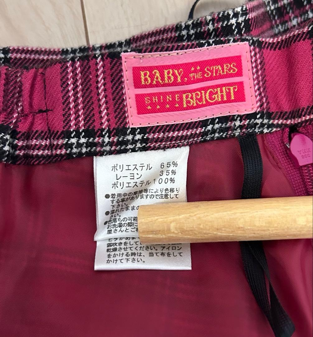 【新品未使用】BABY,THE STARS ピンク チェック スカート