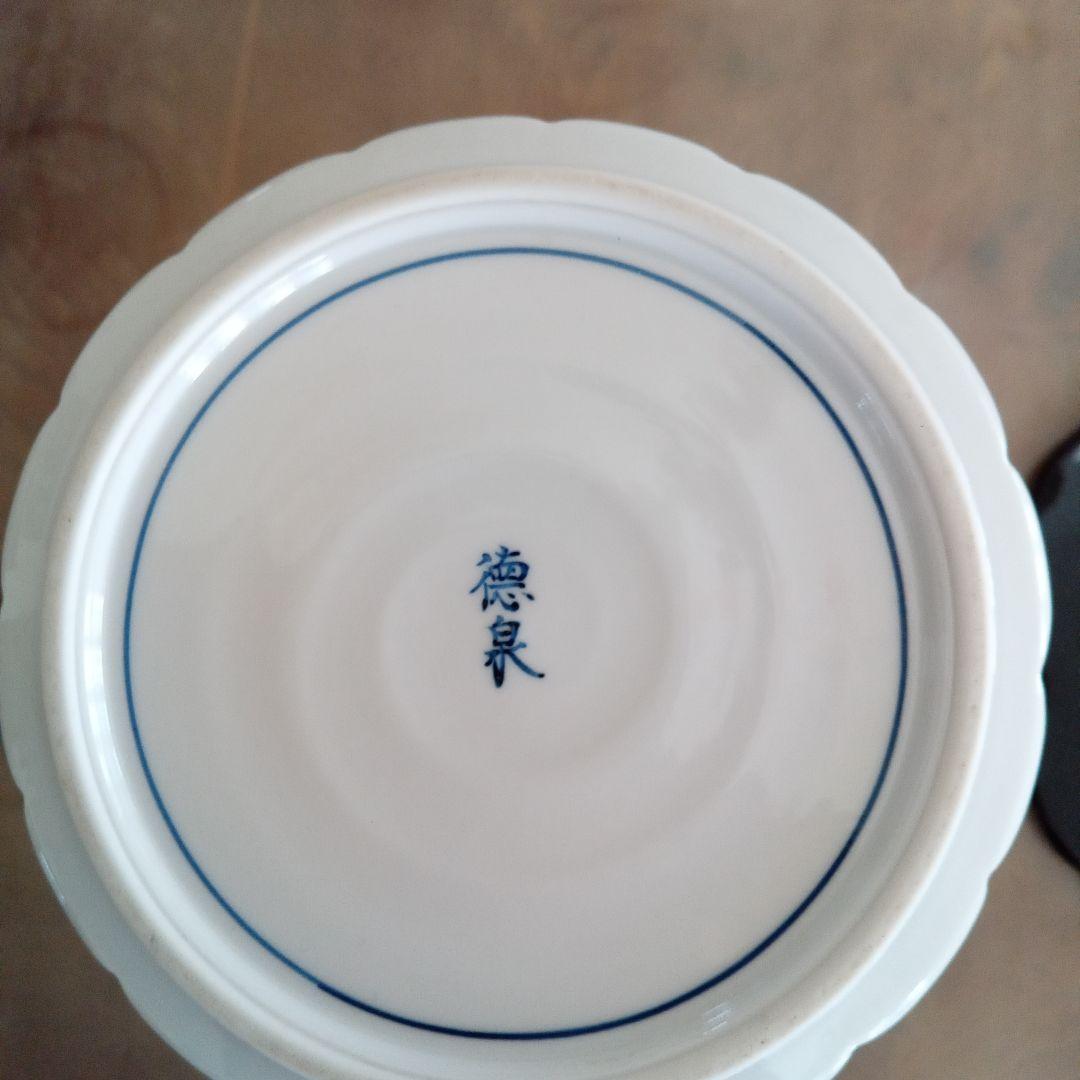 染付　桶川水指　西村徳泉