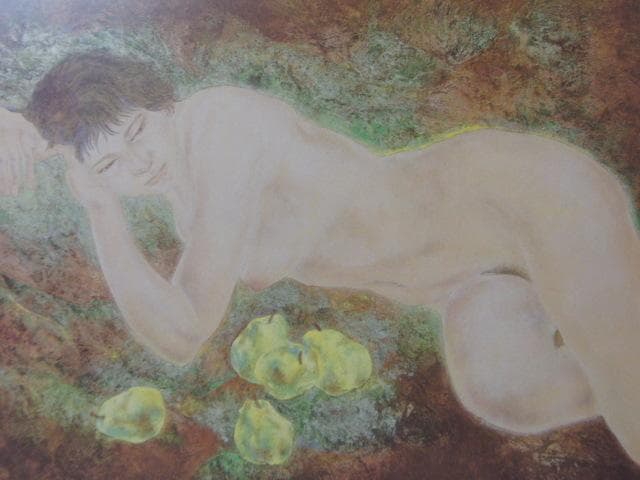 若山千麻子、【梨果】、希少な額装用画集より、新品額装付、状態良好