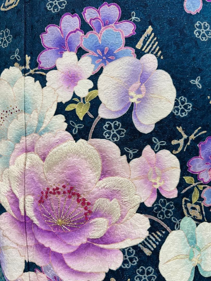 振り袖　フルセット　成人式　長襦袢付　金彩　刺繍　銀通し　ゆったりサイズ　652