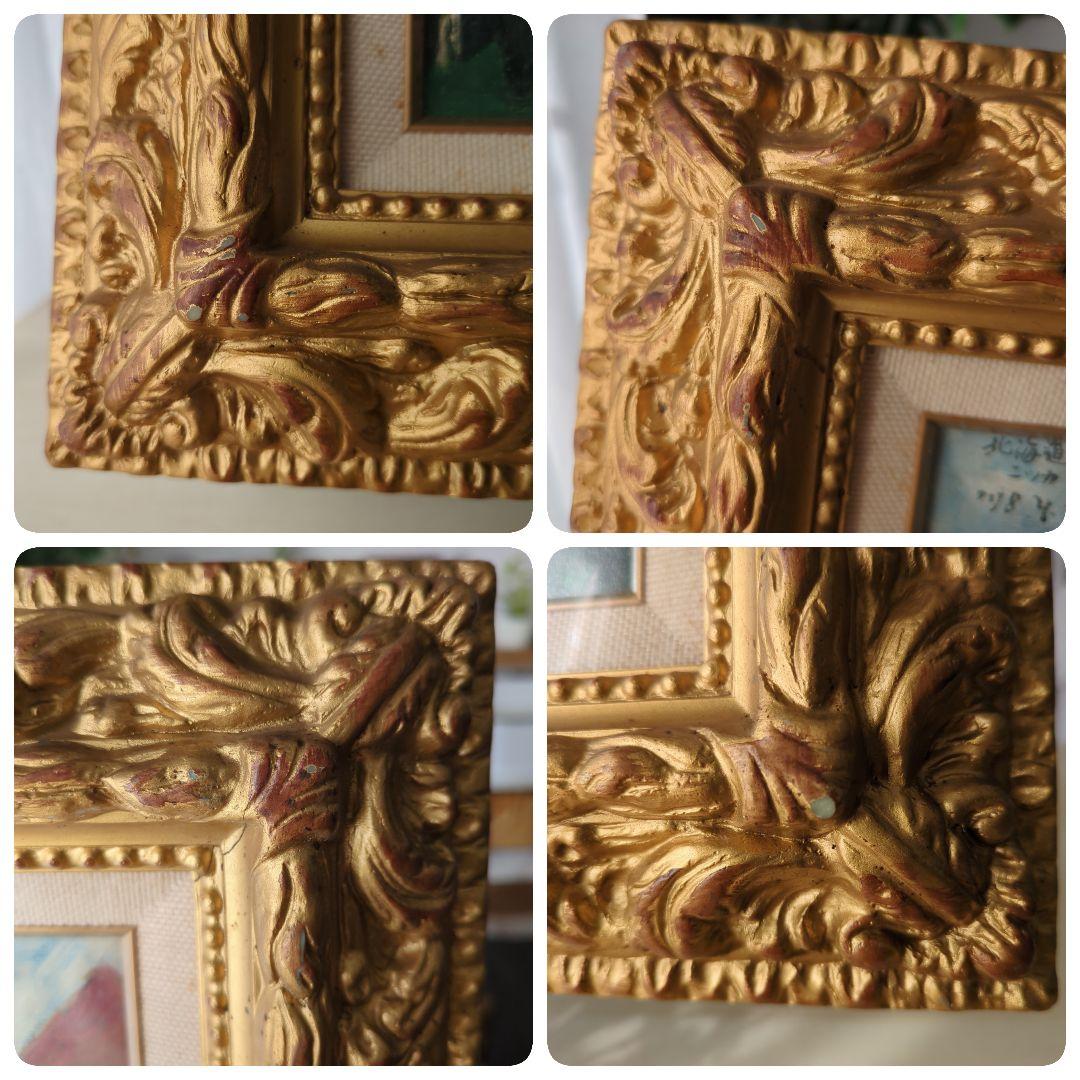 絵画　木製額縁　ゴールド　装飾額縁　油彩　アンティーク　レトロ　フレーム　額