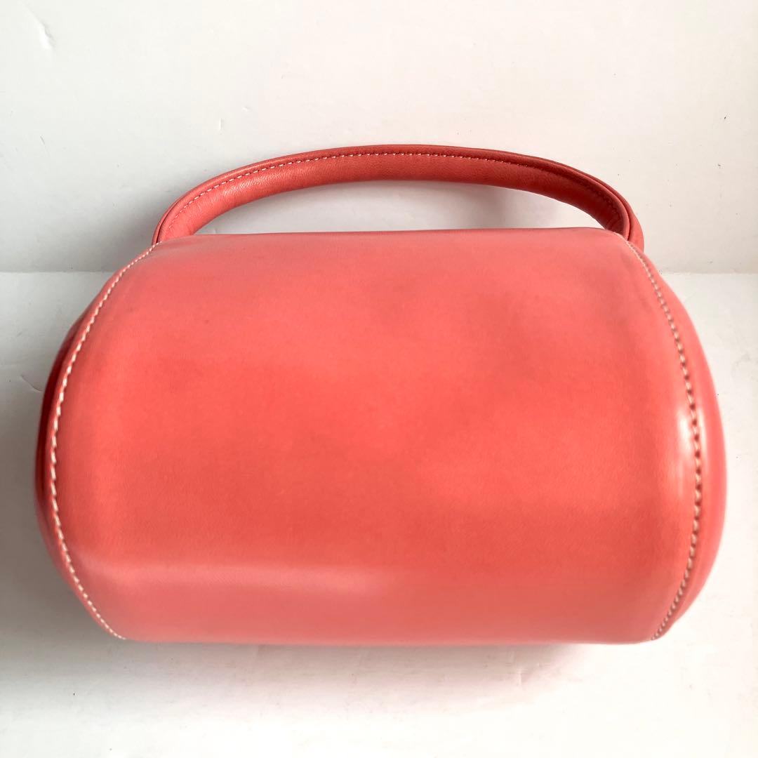 LOEWE 花モチーフ ピンクレザー ミニハンドバッグ