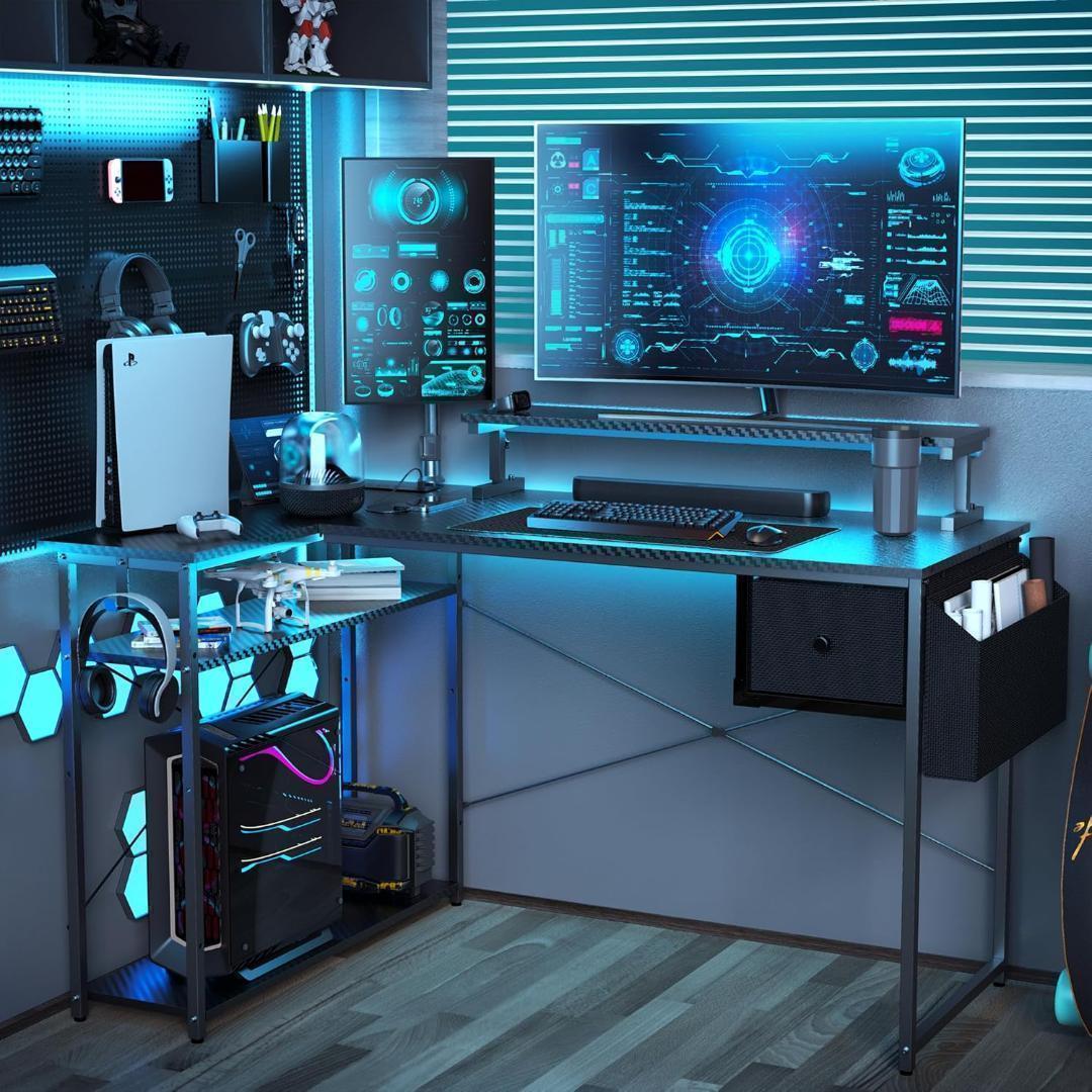 【M2763-184-140】 パソコンデスク l字　幅119cm