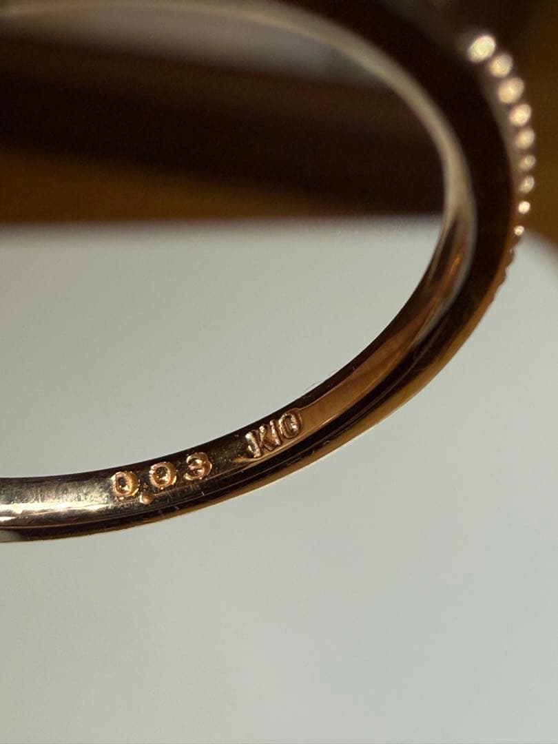 agete K10ダイヤモンドピンキーリング 3号