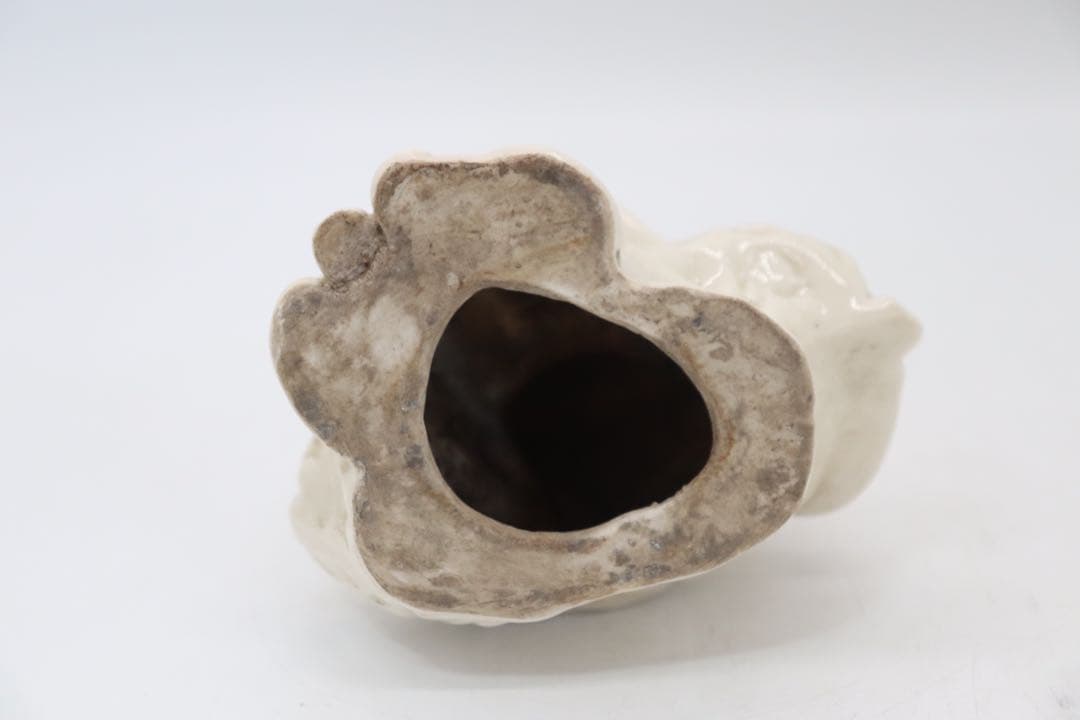 中国　徳化窯白磁達磨　清時代　木箱入　送料込み0730