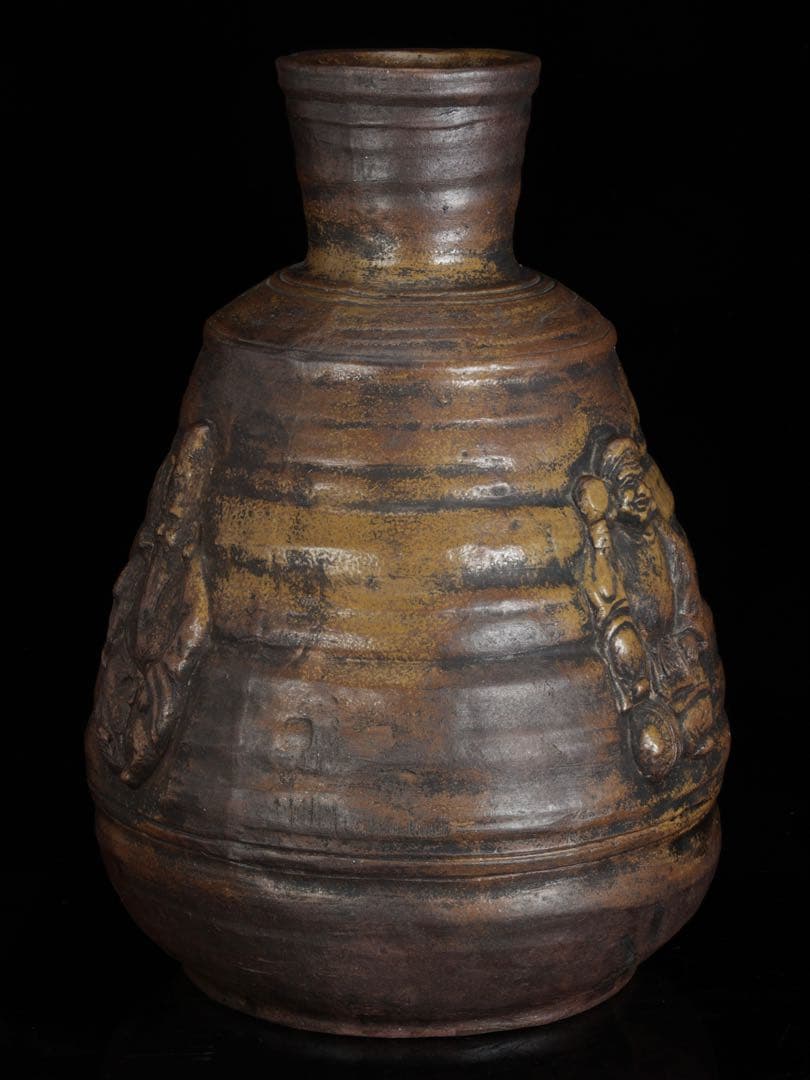 備前焼 古備前 人形大徳利 恵比寿大黒天寿老人 三神人形大徳利 45cm 骨董品