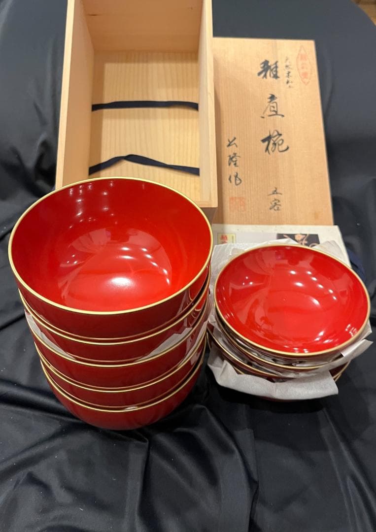 【babu】越前塗 椀 雑煮椀天然木加工 1箱5客入×2箱