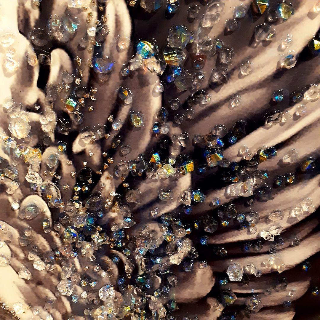 希少　天然水晶石　『天使と悪魔の少女』　ダイヤモンドアート　160×90cm