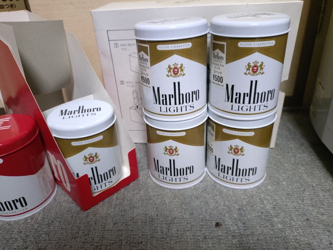 Marlboro缶灰皿 8缶セット　キンマル　アカマル