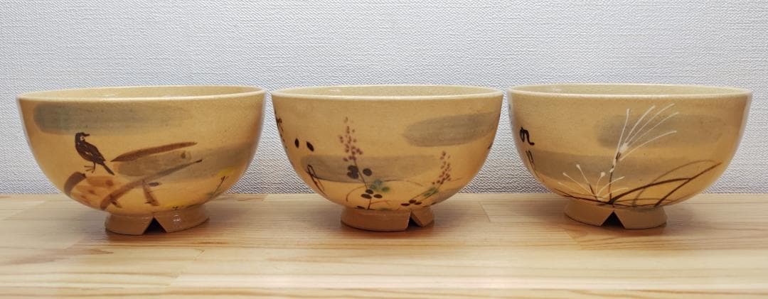 送料込【逢絢亭・新品】茶道具 数茶碗 京焼 乾山写 十二月絵替 水野秋草庵 共箱