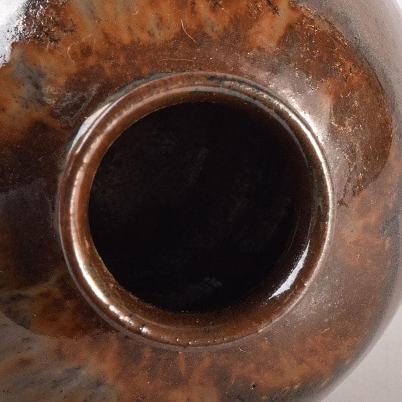 茶道具　京焼　平安　万代喜山造　茄子茶入　仕覆付　共箱　V　6945