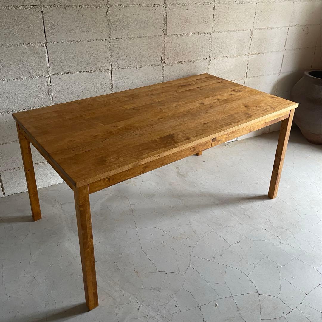 美品　MUJI 無印良品　オーク無垢材　ダイニングテーブル　引出し付