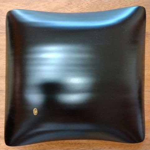 瑞雲金箔竹皿☆平安象彦　箱付き、加賀金箔きらら胴張銘々皿５枚・菓子切５本　箱付き