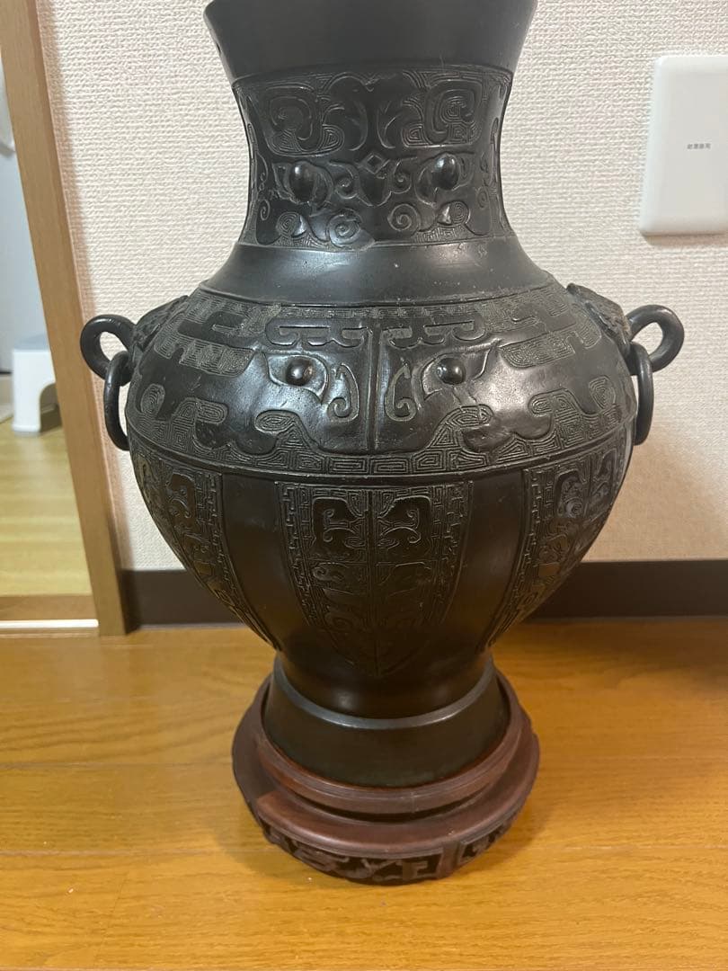 中国銅瓶、骨董、本物 花瓶　壷