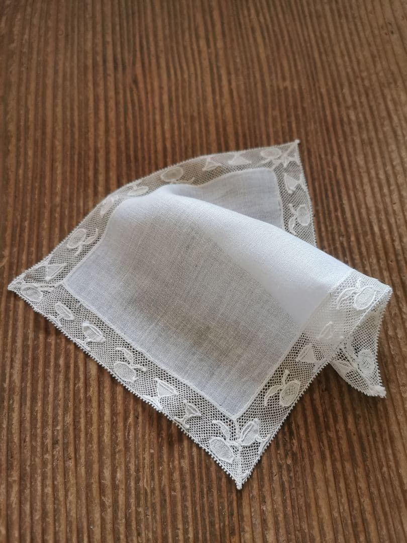 アンティーク カクテルグラス＆ゴブレット＆果実 手刺繍トリム 極薄クロス α