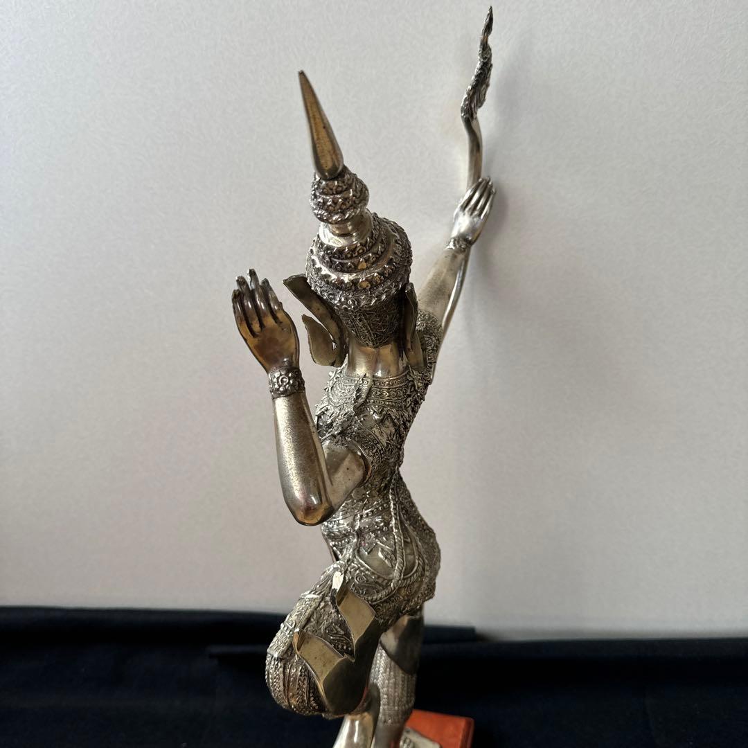 【重厚】【美品】金属製　踊る女性像　アジア　インテリア　約50cm 約3kg