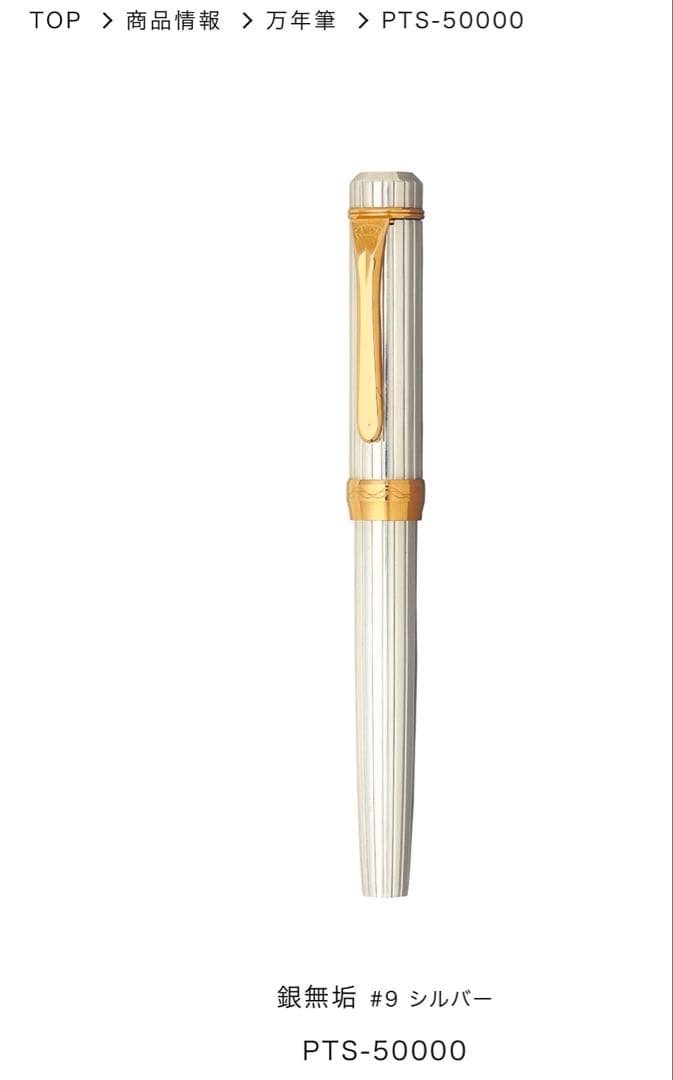 Platinum プラチナ万年筆 銀無垢 PTS-50000 新品