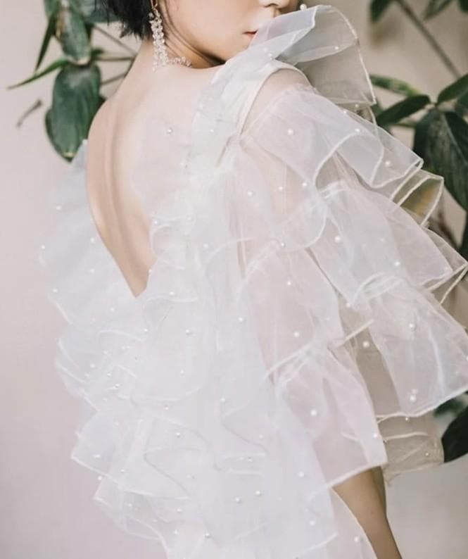 新品★Mbeaute Fairy pearl ruffle swimsuit