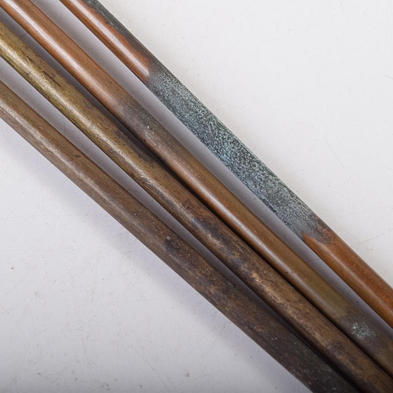 茶道具　猩々堂紹美造(紹美栄佑)　黄銅　火箸　二組　共箱　C　R8585