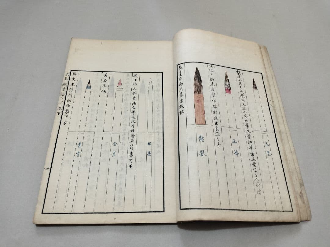 米菴蔵筆譜 毛筆譜 多色木版 天保5年 和本 書道