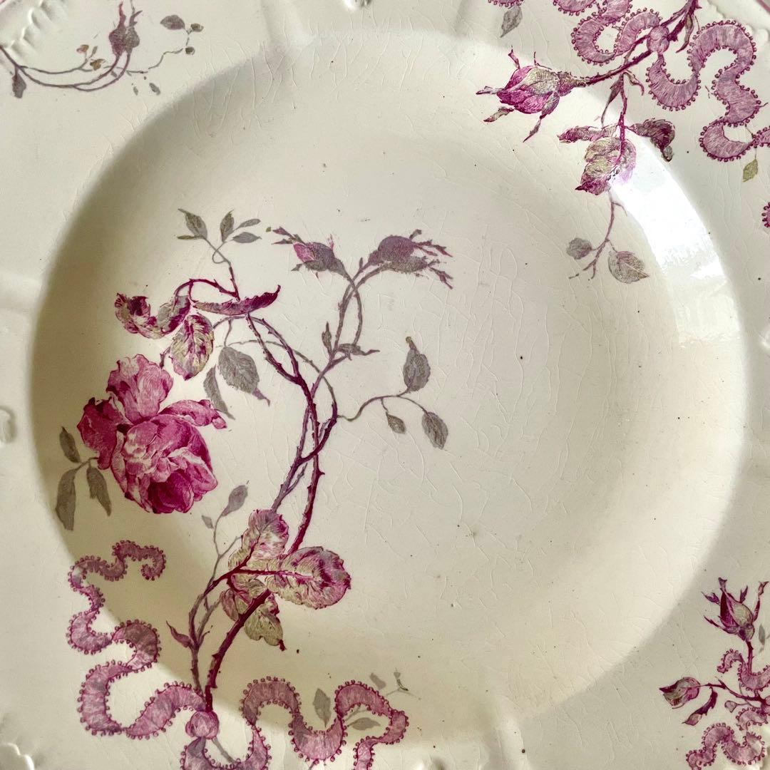 ぐ*る様 【希少レア美品】ジアン　ヴェルサイユプレート　ローズリボン　フランスア