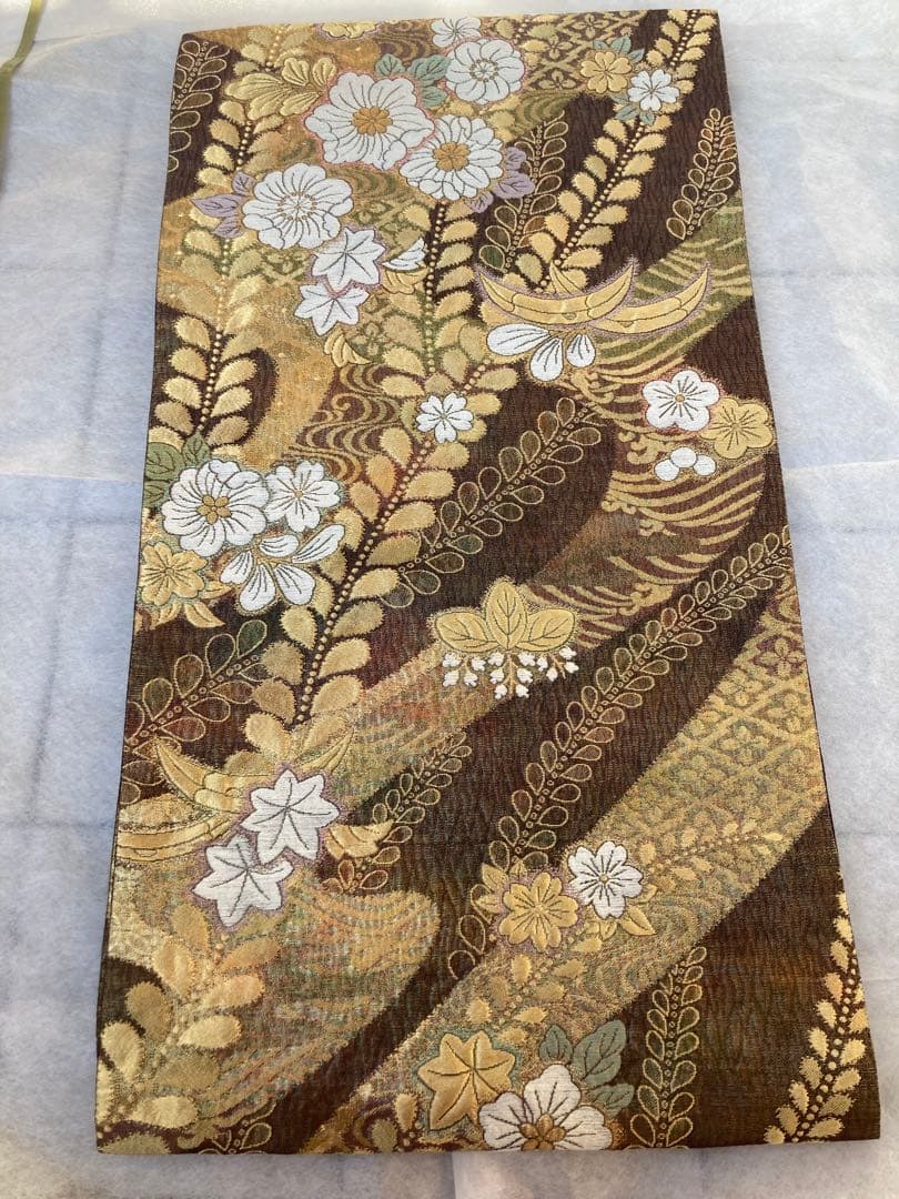 【辻が花】美品　辻ヶ花模様織出し袋帯