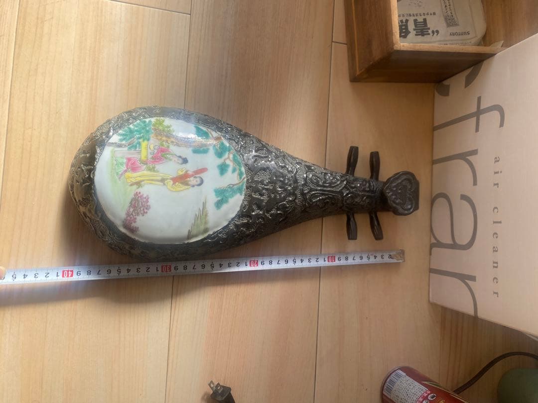 最終値下げ　中国　景徳鎮製　民国時代琵琶型壁掛け