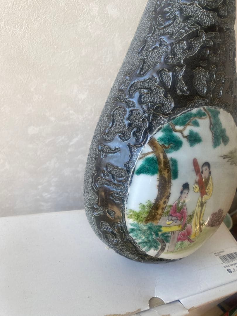 最終値下げ　中国　景徳鎮製　民国時代琵琶型壁掛け